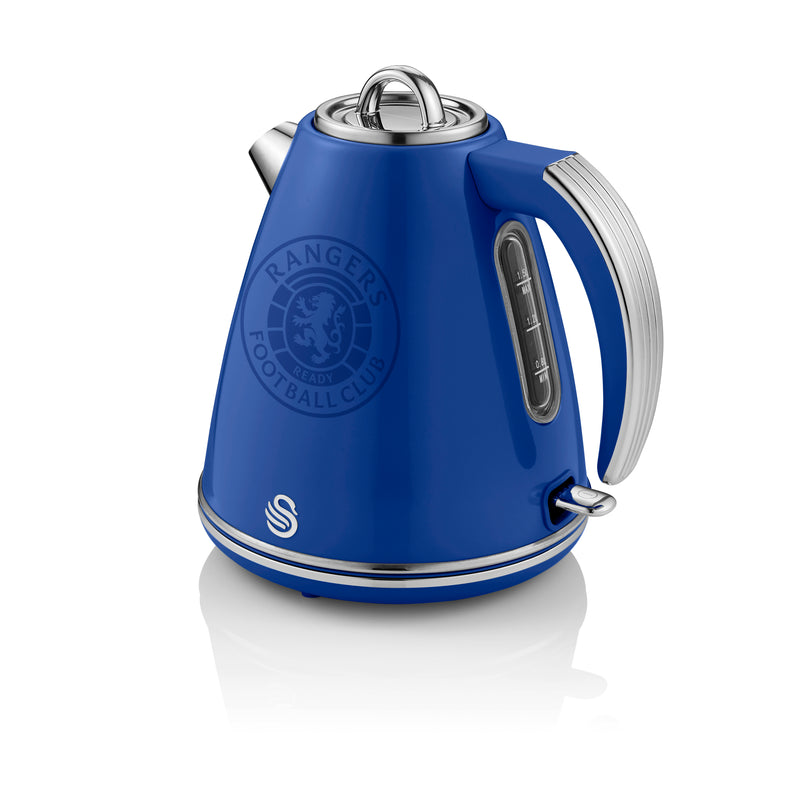 Blue Rangers 1.5 Litre Jug Kettle with logo against a white background