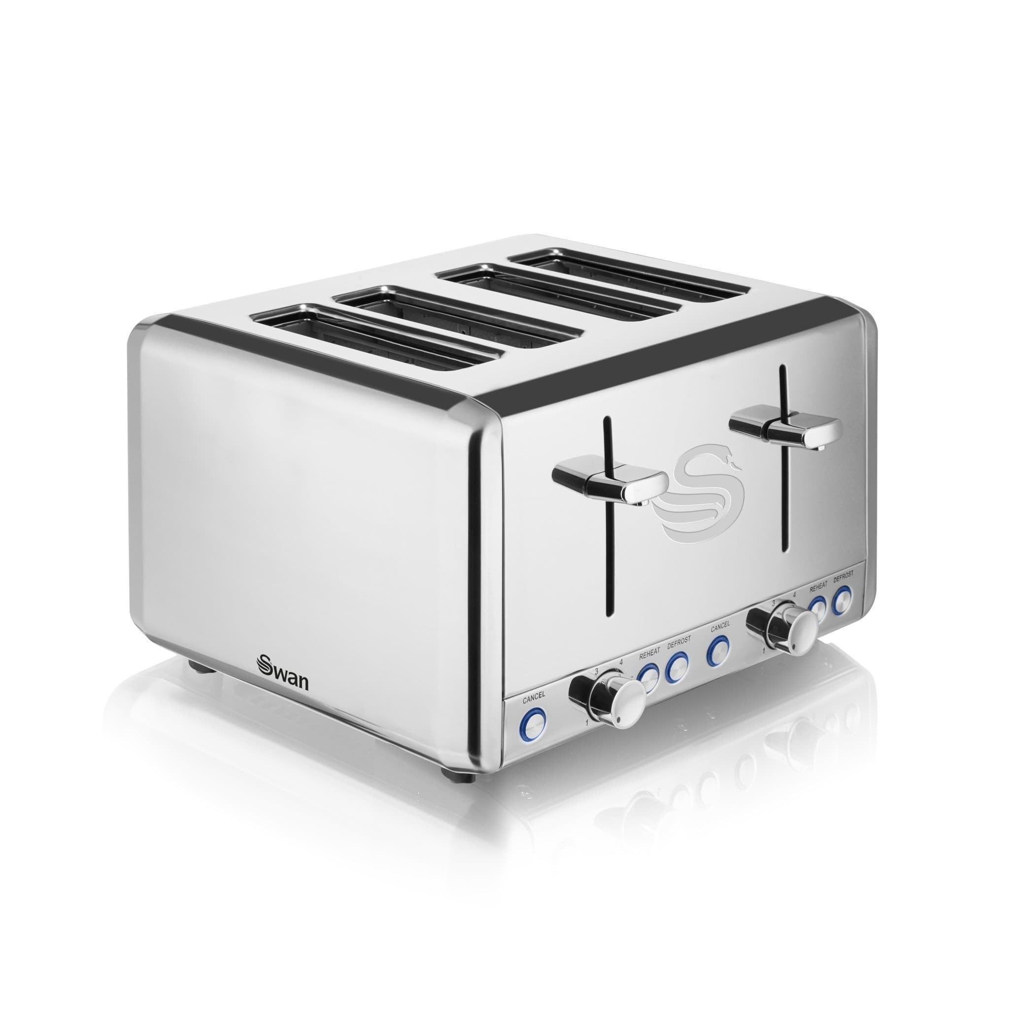 swan ST19020BN_BK | Swan 4 Slice Toaster | Black | ao.com