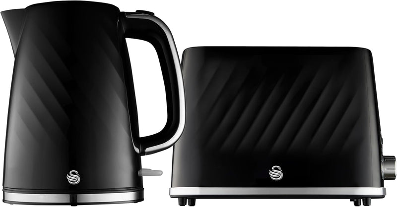 Windsor 2 Slice Toaster and Cordless Kettle Bundle in Black