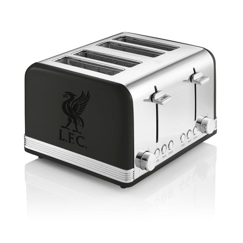 Black L.F.C 4 Slice Toaster with logo against a white background