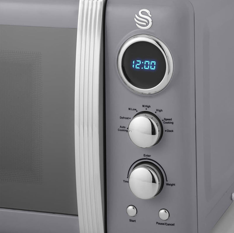 Swan 800W Retro Digital Microwave