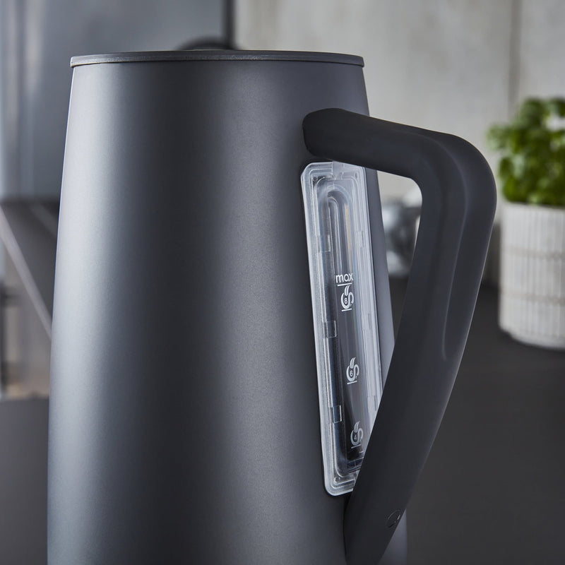 Close up lifestyle image of Swan's 1.7 Litre Stealth Kettle