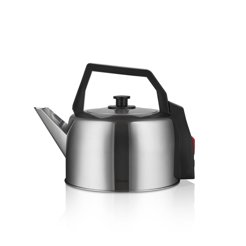 Swan Silver 3.5L Stainless Steel Catering Kettle with black handle